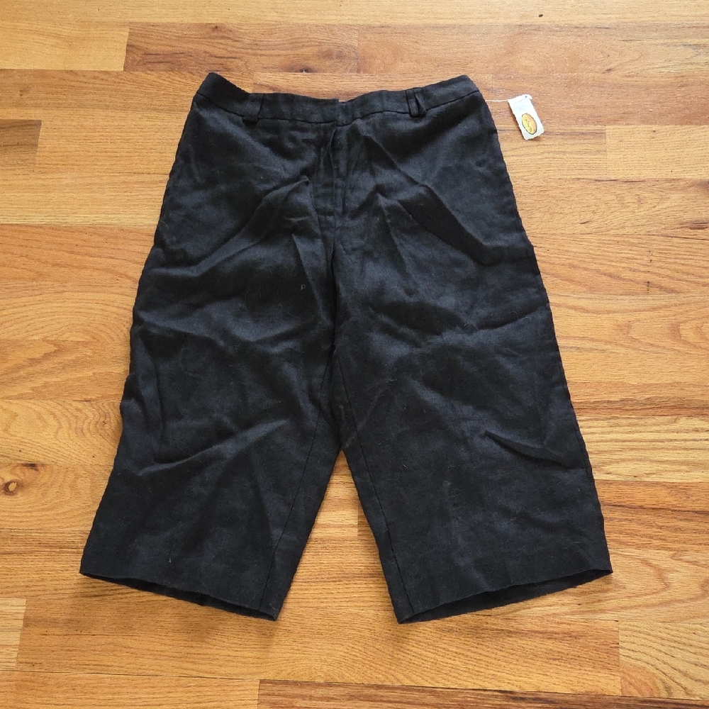 Brand New Talbots Black Linen Cropped Pants Size 8